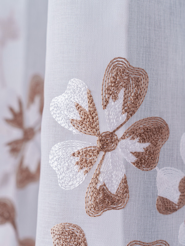 Perdea tip in brodat, alb/bej Perdea tip in brodat, alb/bej