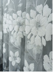 Perdea tulle brodat, alb/gri Perdea tulle brodat, alb/gri