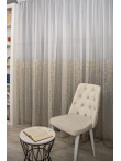 Perdea tulle bamboo imprimat, ivoire/auriu Perdea tulle bamboo imprimat, ivoire/auriu