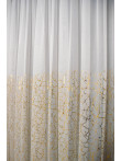 Perdea tulle bamboo imprimat, ivoire/auriu Perdea tulle bamboo imprimat, ivoire/auriu