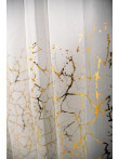 Perdea tulle bamboo imprimat, ivoire/auriu Perdea tulle bamboo imprimat, ivoire/auriu