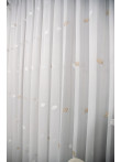 Perdea tulle bamboo brodat, alb/bej