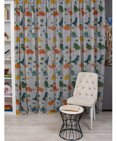 Perdea voal, model dinozauri