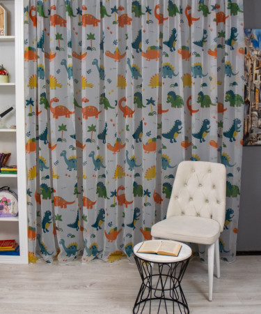 Perdea voal, model dinozauri