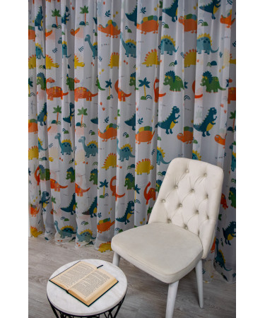 Perdea voal, model dinozauri