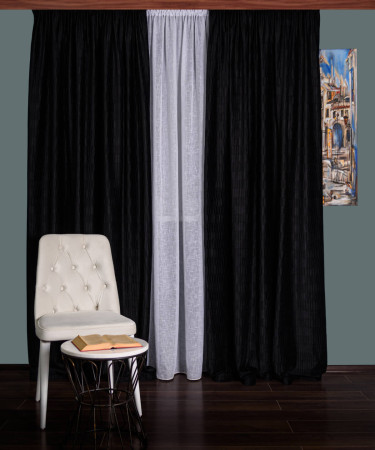 Draperie catifea creponata, negru Draperie catifea creponata, negru