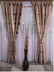Draperie blackout, crem/maro, model buline