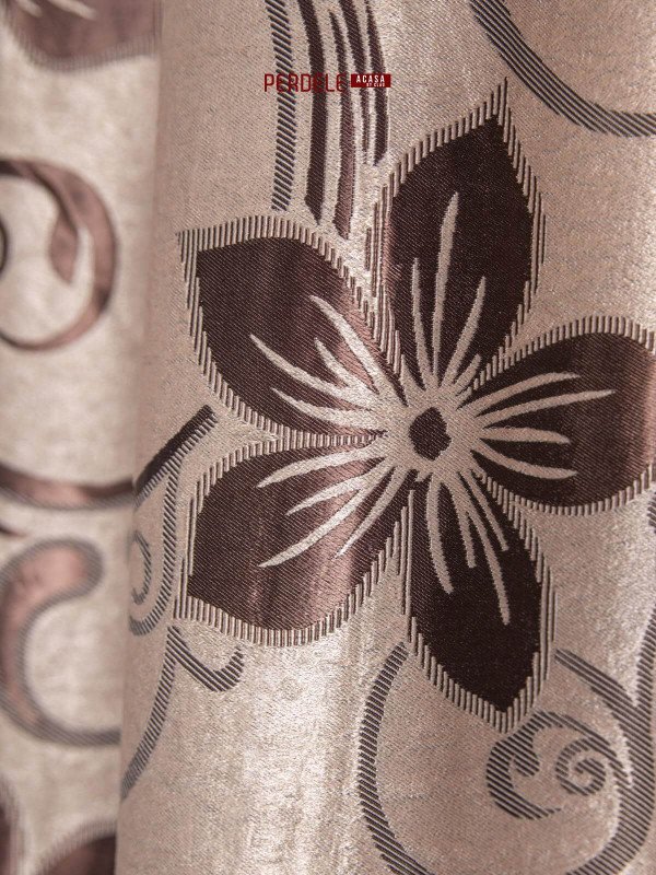 Draperie blackout, crem/maro