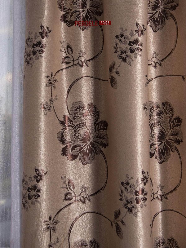 Draperie blackout, crem/maro