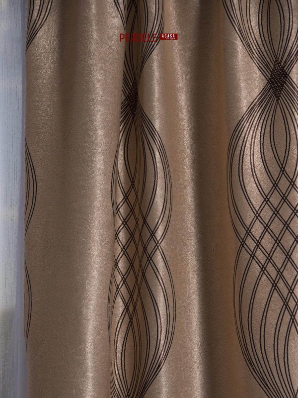 Draperie blackout, crem/maro
