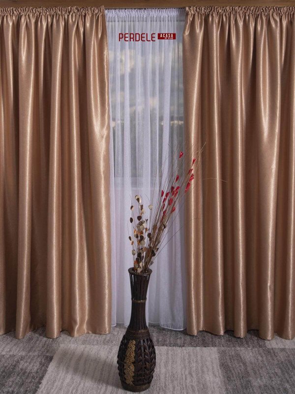 Draperie blackout  cu soft,auriu