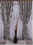 Draperie Blackout, gri/negru, model baroc