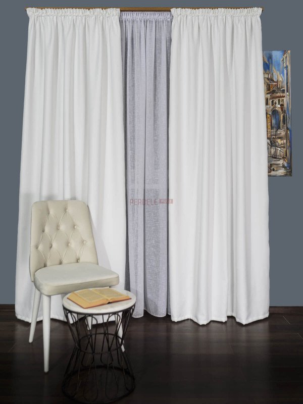Draperie uni alb