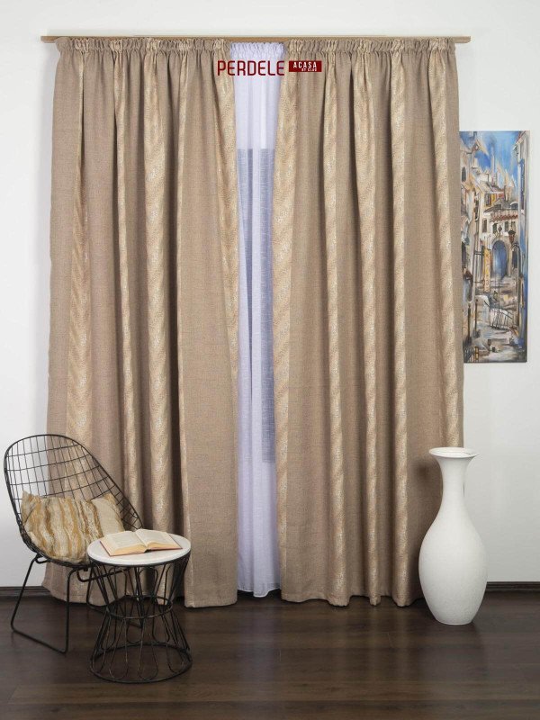 Draperie blackout crem/auriu