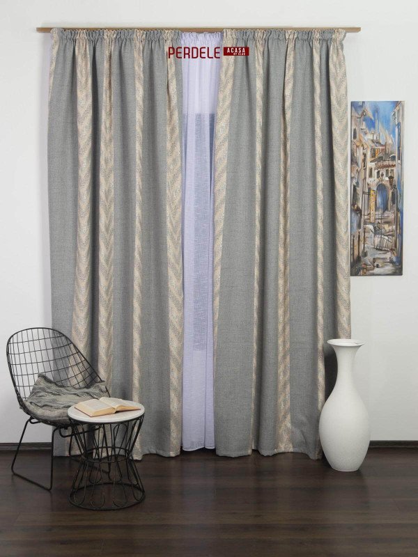 Draperie blackout crem/gri