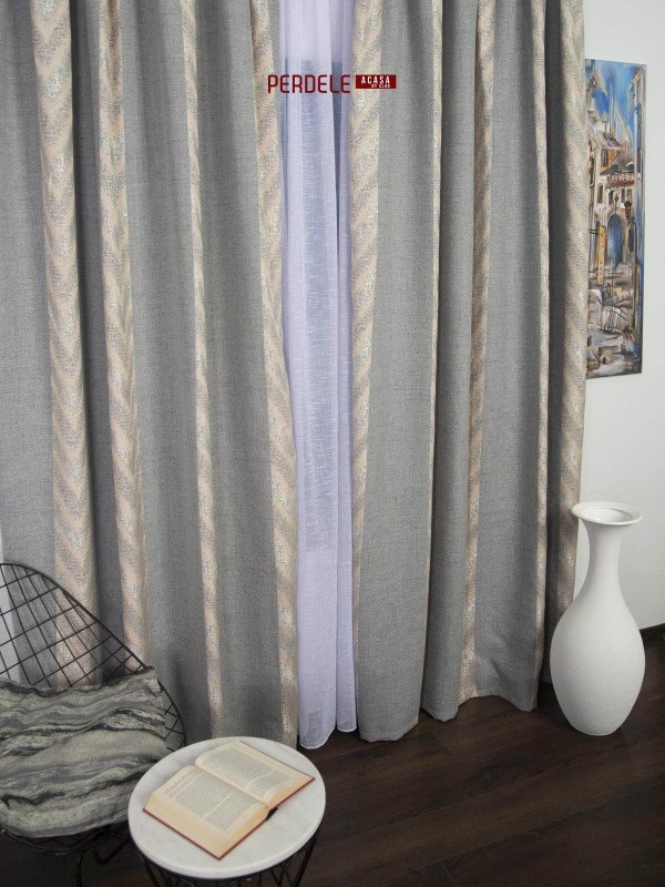Draperie blackout crem/gri