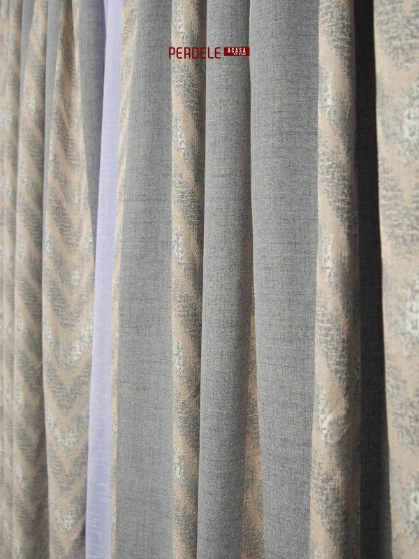 Draperie blackout crem/gri