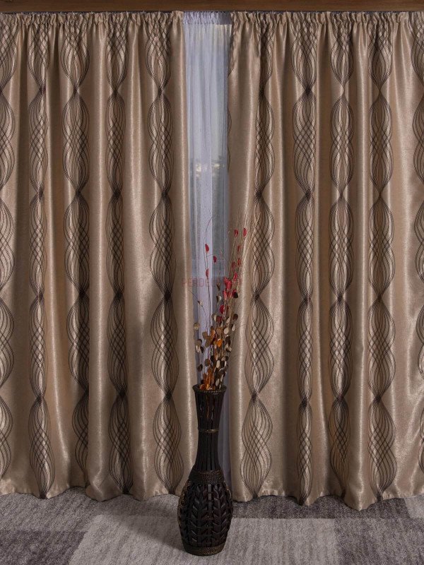 Draperie blackout, crem/maro