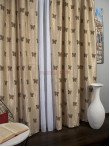 Draperie blackout, crem/maro, model fluturi