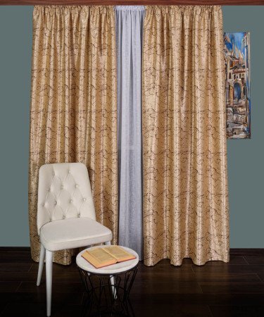 Draperie blackout crem/maro Draperie blackout crem/maro