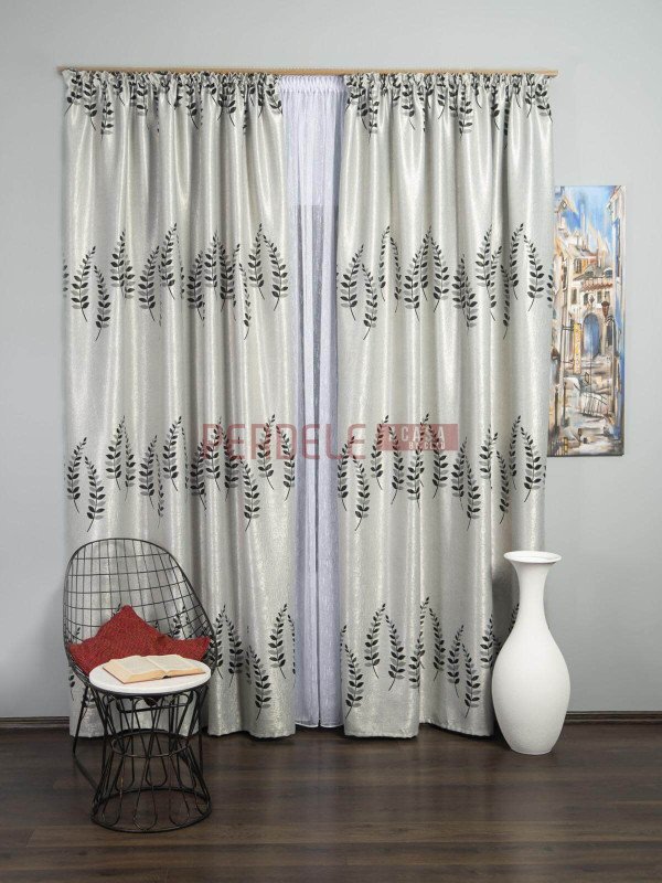 Draperie blackout gri/negru