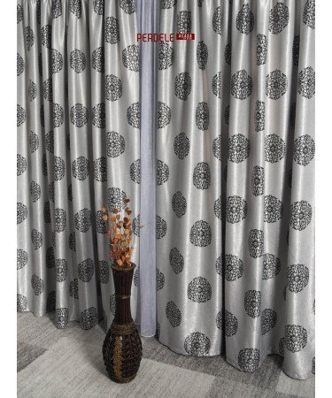 Draperie blackout gri/negru