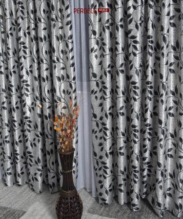 Draperie blackout gri/negru Draperie blackout gri/negru