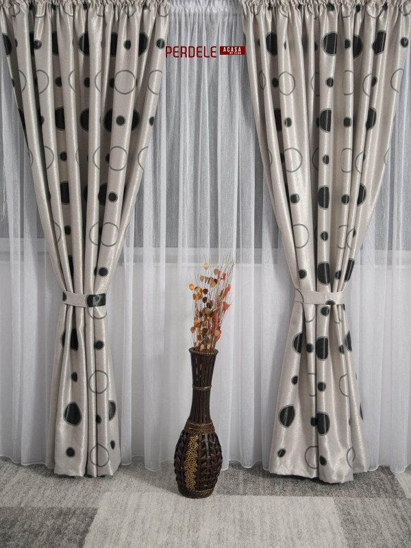 Draperie blackout gri/negru