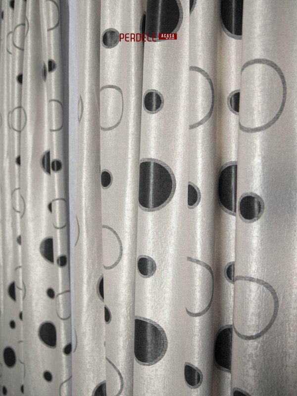 Draperie blackout gri/negru