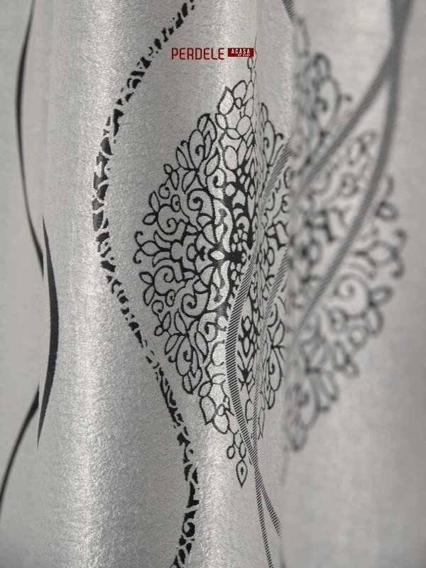 Draperie blackout gri/negru