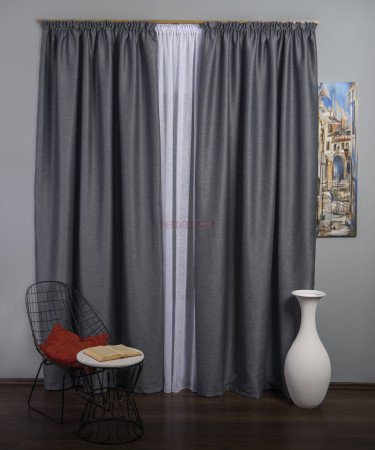 Draperie blackout gri rustic