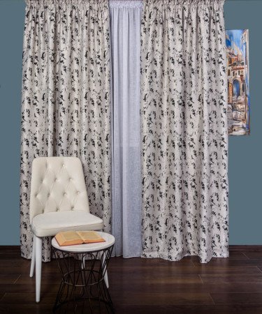 Draperie blackout gri/negru model abstract Draperie blackout gri/negru model abstract