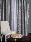 Draperie blackout gri/negru model abstract