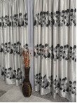 Draperie blackout, gri/negru, model buline