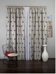 Draperie blackout, gri/negru, model fluturi