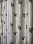 Draperie blackout, gri/negru, model fluturi
