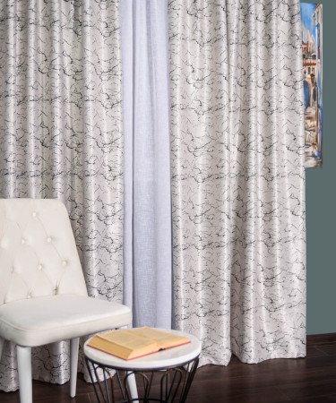 Draperie blackout gri/negru model marmura Draperie blackout gri/negru model marmura