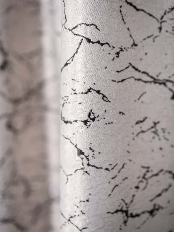 Draperie blackout gri/negru model marmura