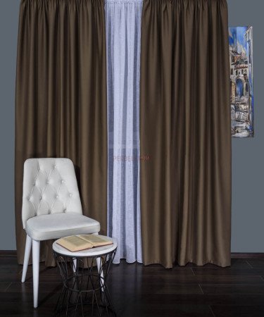 Draperie blackout maro