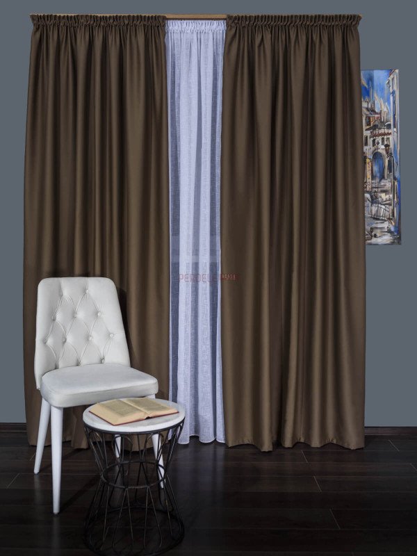 Draperie blackout maro