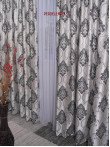 Draperie blackout model baroc,argintiu/negru