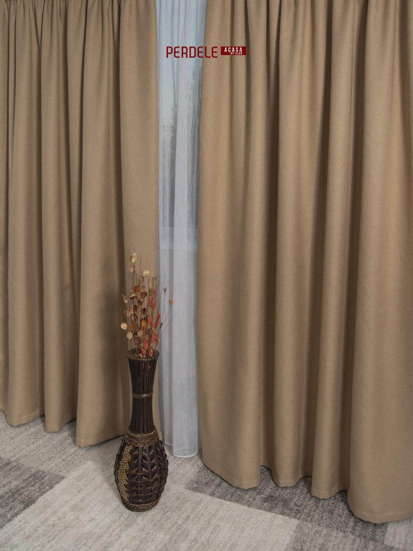Draperie blackout rustic bej