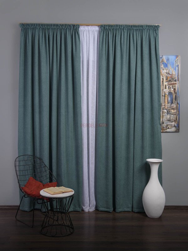 Draperie blackout verde coral