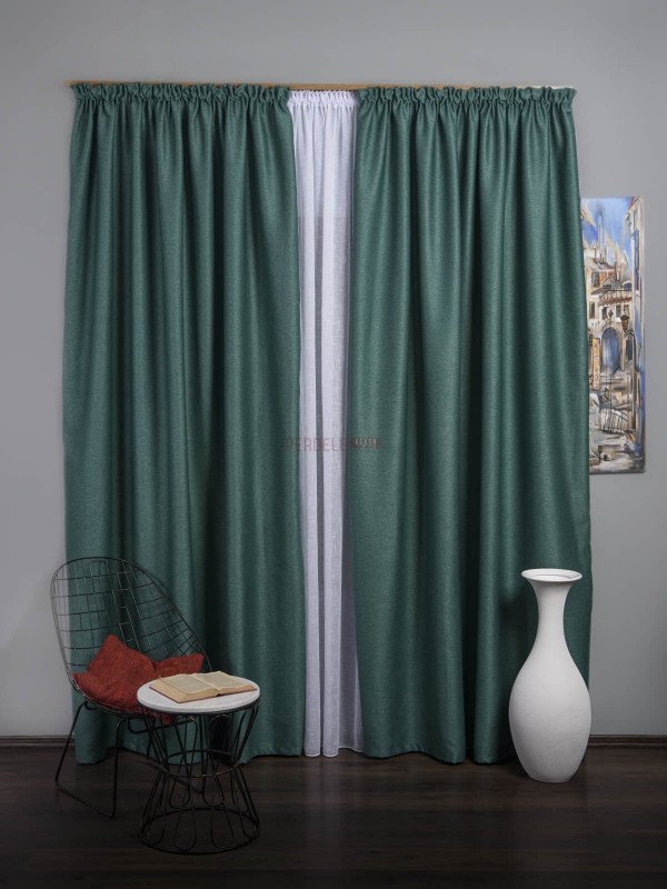 Draperie blackout rustic verde