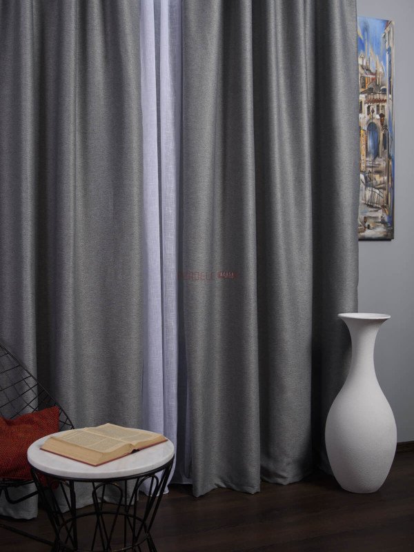 Draperie blackout rustic gri 2