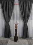 Draperie blackout rustic gri