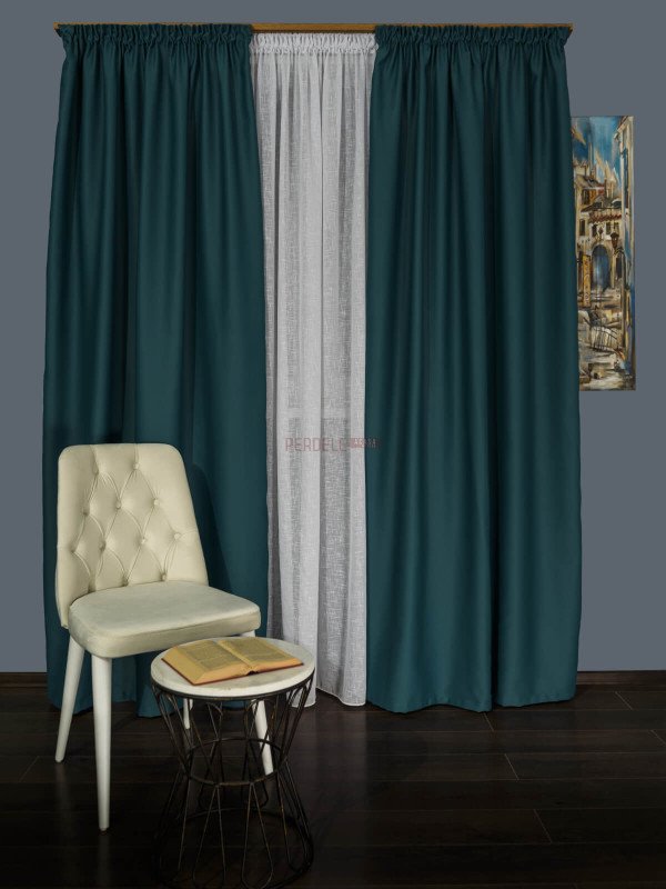 Draperie uni turqoise