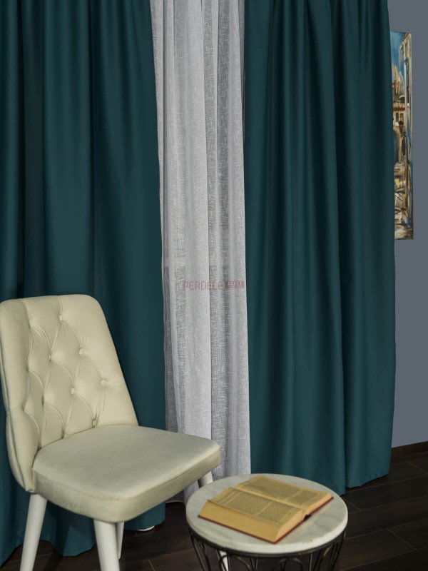 Draperie uni turqoise