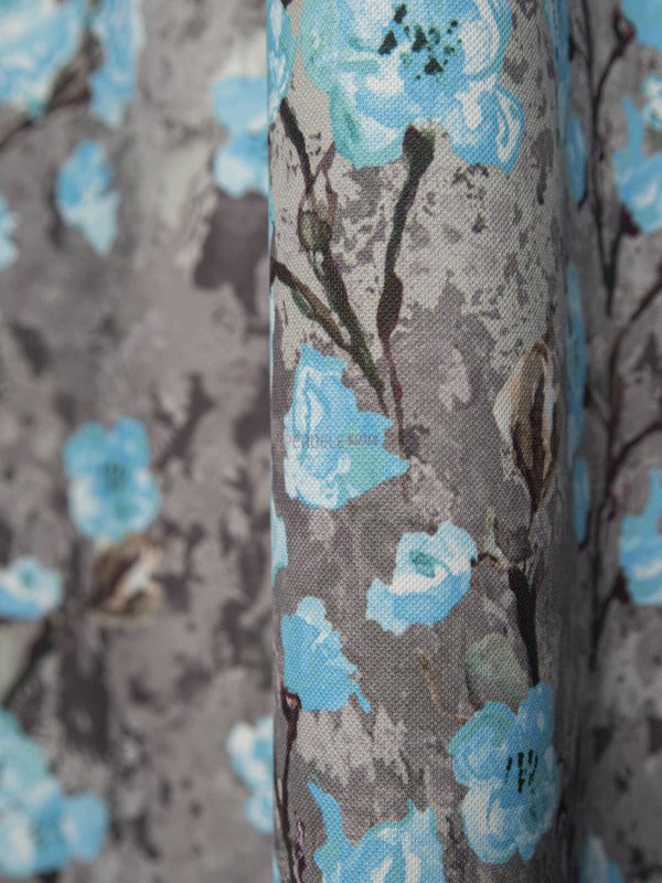 Draperie bumbac satinat flori multicolore