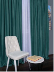 Draperie catifea albastru coral